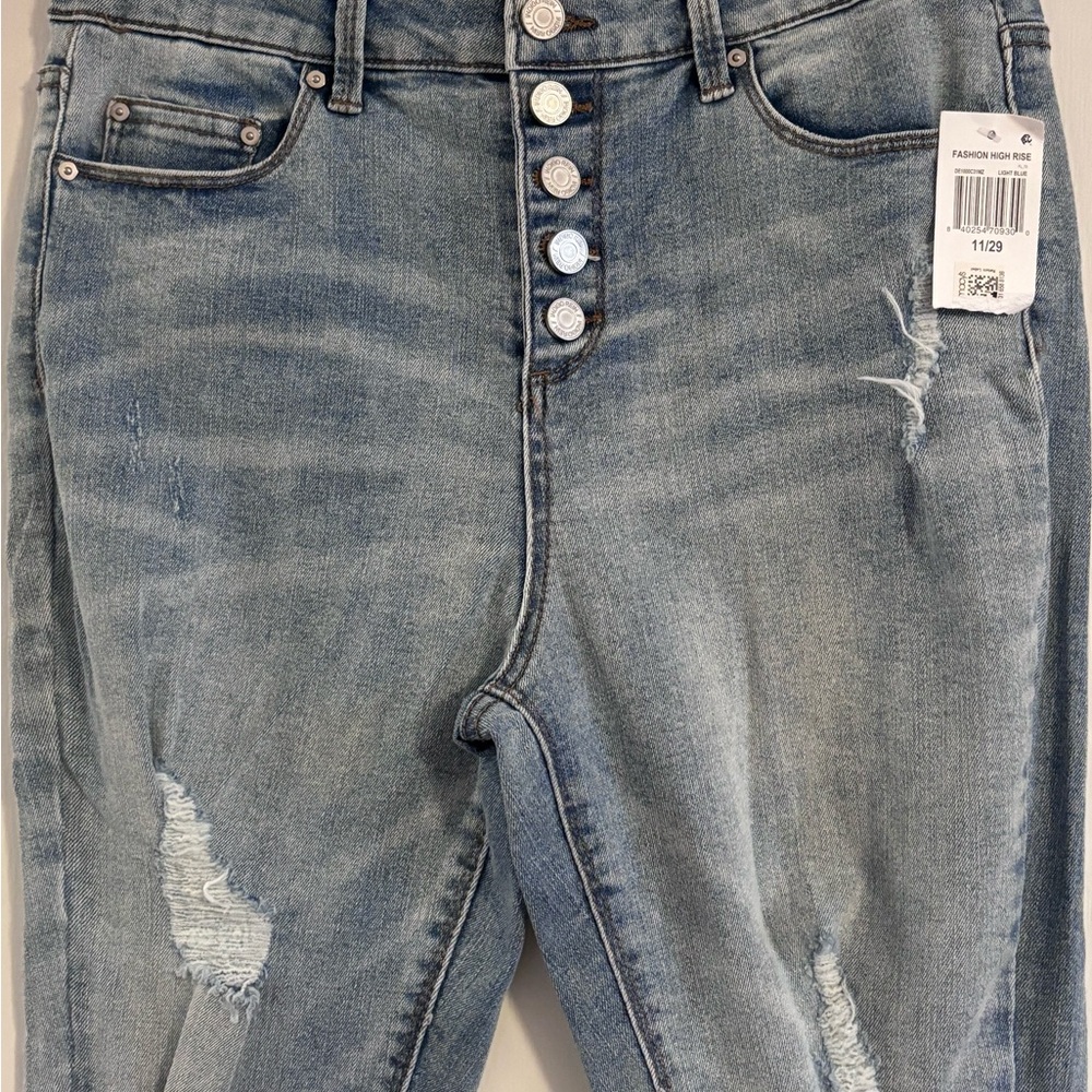 Indigo Rein Women's/Juniors Blue Distressed Jeans